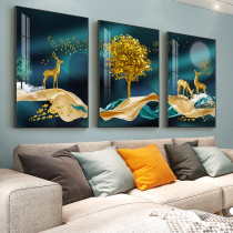 Living room decoration painting Nordic style simple modern atmosphere sofa background wall hanging painting light luxury elk triple mural