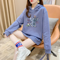 Pregnancy Woman Dress Spring Autumn 2022 New necropolis with loose Korean version Large code Even cap jacket Gestation Long Sleeves Clothes