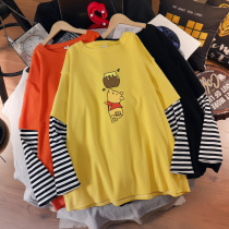 Extra-large code early autumn loose long sleeve t-shirt not to be explicit two women 2022 pregnant women with autumn clothing fashion display slim blouses