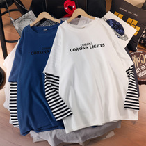 Pregnant Woman Spring Autumn Clothing Fashion style Autumn Winter Style Long Sleeve Printed Splicing Fake two blouses Hot Mother Pregnancy Woman t-shirt