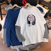 Large Code Gestational Woman Dress Spring Autumn Style Autumn Dress Loot 100 lap splice fake two long sleeves T-shirt 200 catty air clothes