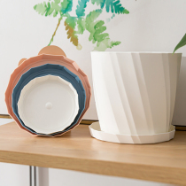 Flower pot tray thickened chassis plastic circular pad deep pad towel tray green carrot chassis flour base