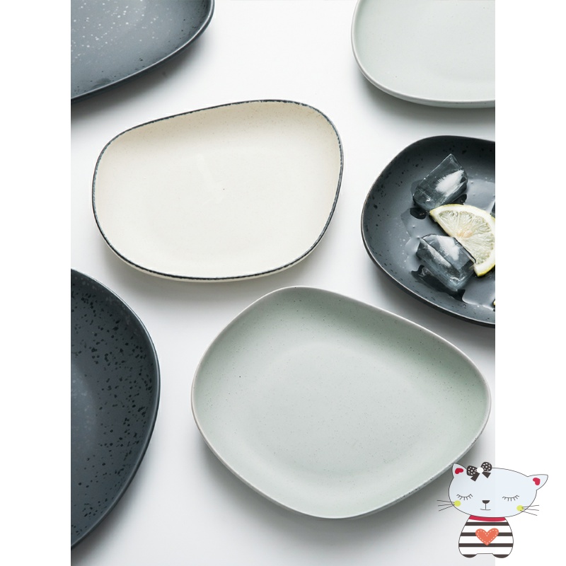 Degree of rocky with Nordic ceramic plate suit Japanese dish salad vegetable dish plate beefsteak small flat