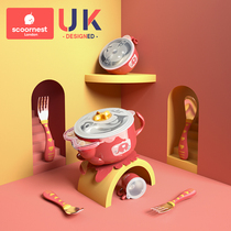 Kechao baby water injection insulation bowl Childrens tableware Baby bowl Spoon fork set auxiliary food bowl Stainless steel suction cup bowl