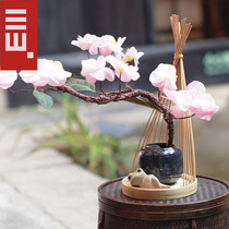 Zen Willi Style Bamboo Choreographeter Tea Table Tea Table Tea Table Tea Table Decoration Pendulum Table table Vase Flower Basket Frame Sword Mountain Flower Arrangement