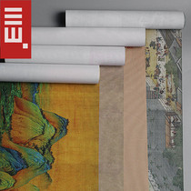 Zen Spray-painted Hemp Cloth Tea Mat Table Flag Tea Track Zero Deserve Chinese Linen Tea Cup Mat Tea Art Dry Foam Mat Tea Banner