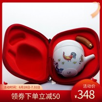 Ceramic Kung Fu Quick Passenger Cup Chicken Vat One Pot two cups Mini outdoor travel tea set for home suit portable bag