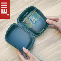 Sanshan Hall Black Tao Day-style minimalist travel tea set with a pot of four quick guest cups portable Gongfu tea with outdoor