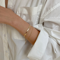 Korean bracelet ins niche design lady sterling silver cold wind high-end sense light luxury hand decoration girlfriends three simple