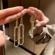 Tassel earrings long temperament sterling silver high-grade atmosphere New cold wind high-end Korean exquisite exaggerated personality female