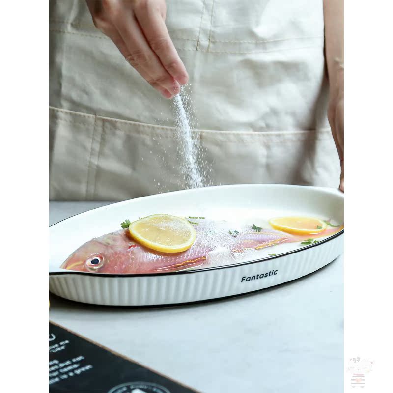 Utsuwa steamed fish dishes home new rectangle large creative northern dishes plate Japanese ceramic net during the quotation