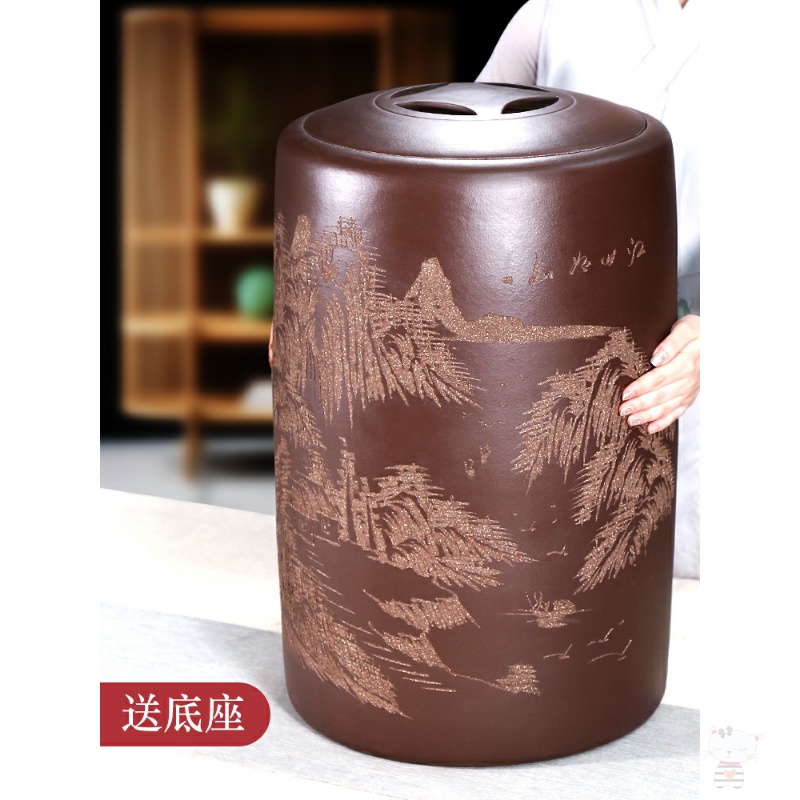 Utsuwa violet arenaceous caddy fixings large tea barrel receives domestic tea cake as cans ceramic seal tea storage tanks
