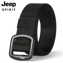 JEEP Jeep canvas belt mens trendy pin buckle casual fashion jeans belt middle-aged and young mens belt