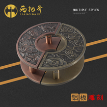 Customized glass door semi-circular handle Hotel Double Door carving handle clubhouse box push-pull wooden door antique armrest