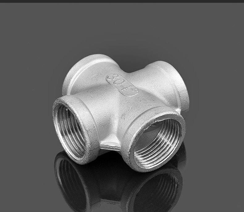 304不锈钢内丝四通4分6分十字四通内牙内螺纹分水器水管接头配件