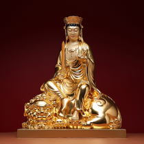 Pure copper sticker Wenzu Bodhisattva Buddha statue of the home temple Huajian three Holy Spirit Art