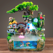 Rockery lucky fish tank landscaping living room household small and medium aquarium cycle running water desktop creative small goldfish tank