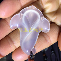 Auspicious Jade Orchid Pendant Natural Jade Medullary Glass Bottom No Impurity Engraving Jade Orchid Agate Pendant Peter Jade Jade