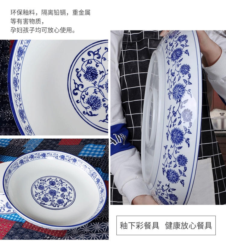 Chop bell pepper fish head special dishes with steamed fish dish large hotel restaurant ceramic tableware fill dish round food dish