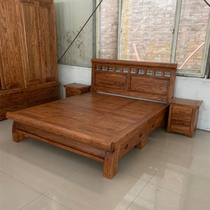 New old elm bed Full solid wood double bed Chinese furniture Economical storage bed 1 81 5 double bed