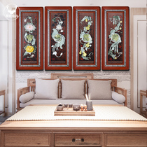 New Chinese decorative painting living room entrance aisle bedroom restaurant sofa background wall decoration hanging painting jade carving solid wood