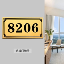 Metal aluminum plate door number plate Home hotel hotel box room number cue card indicator card door number number digital OEM custom creative dormitory logo card door number card room number card custom