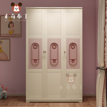 American style 23 two-door wardrobe simple wardrobe flat door childrens locker home bedroom three-door wardrobe furniture