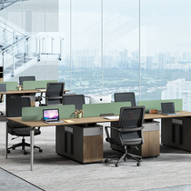 Office desk and chair combination Simple modern office desk Office screen partition station deck 2 4 6 people