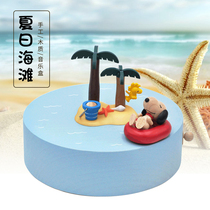 jeancard music box Snoopy wooden rotating music box creative gift for boys and girls birthday Tanabata Festival