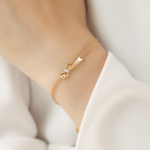 Custom Lettering 18k Gold Butterfly Knots Bracelet Girl Rose Gold Color Gold Diamond Hand Decorated with Seven New Years Gift