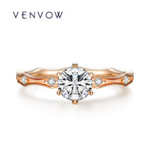 VENVOW JEWEL STAR 18k Kim 50 NAKED DRILL RING TO CUSTOMIZE ROSE GOLD DIAMOND COURSEMAN WEDDING RING FEMALE