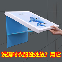 Bathroom mural lockers wall-mounted non-perforated folding dirty clothes basket waterproof clothes toilet rack