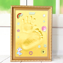 Baby hand and foot printing muddy handprint newborn baby fetal hair souvenir permanent full moon 100 days old gift