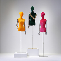 Color velvet electroplating hand model props womens clothing store window half-length clothing store wedding model display stand