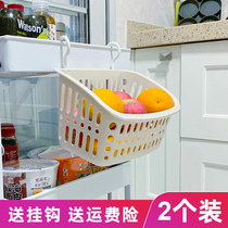 Kitchen storage basket hanging household plastic storage basket dormitory desktop bedside hanging toilet storage box