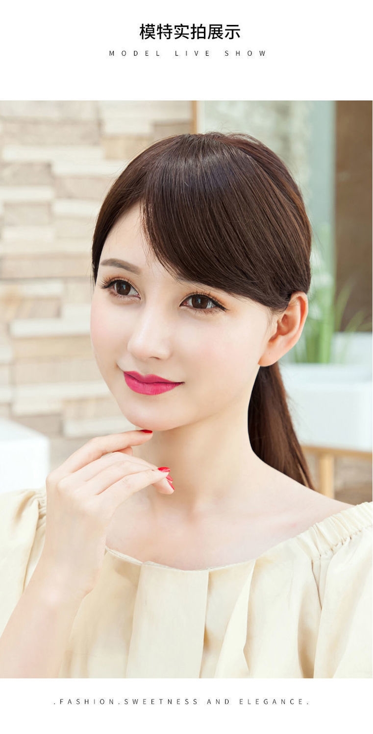 假发女斜刘海假发片女自然无痕偏分假刘海发片三七分斜假刘海贴片