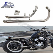 Suitable for Yama King 250XV250 Qianjiang Kaiwei 250 modified retro straight through exhaust pipe with silencer
