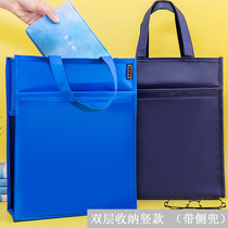 Large number of students Handbags carrying book bags Handbags Handbags Canvas Fine Art Remedial workshops Handbags Supplementary Classes Middle School Students Children Boys and boys Childrens boys and girls Large-capacity double-layered layers zipped books collection bags Sub-packs