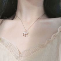 Long life lock necklace female sterling silver light luxury niche design Ruyi peace clavicle chain 2020 new birthday gift