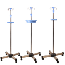Medical stainless steel four-angle high and low adjustable infusion stand Stainless steel mobile medical hanging bottle drip rack bracket