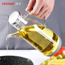 Glass oil pot anti-leakage oil bottle household kitchen oil bottle soy sauce vinegar seasoning bottle large small European oil tank