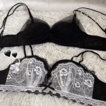 Deep alley hominin small breasted coalesch Latex No Steel Ring Adjusted Type Closeted Breast Proof Drooping Sexy Bra Thickened Bra