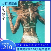 Yukari 2021 new triangle bikini sexy three-point small chest gathered split swimsuit female thong