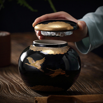 Ceramic tea cans sealed cans Retro Chinese style large household tea storage cans Boutique high-end tea sets Jingdezhen