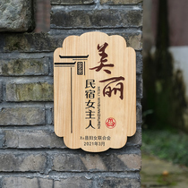 Beautiful courtyard house number custom lettering Wooden country house shop house sign Wooden card small listing custom