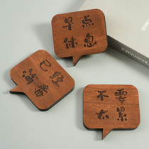 Warm dialogue cue card small wooden card custom word family motto listing creative personality carving Simple Nordic Japanese