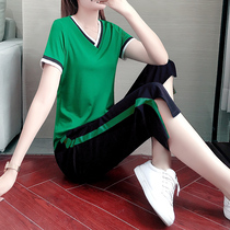 Sportswear Suit Women 2022 Summer new loose Fashion broadlegs 90% Pants Summer Clothing Casual Wear two sets of damp
