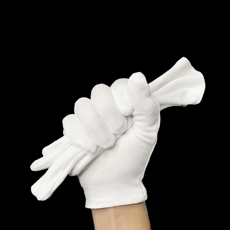 Pure cotton white gloves cotton thickened Wenwan jewelry special beads wear-resistant non-slip elastic breathable sweat-absorbing gloves