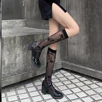 Sexy calf socks tide lace tray jk white stockings in socks black with rose gas