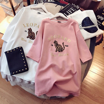 Short sleeve T-shirt woman 2022 new loose casual hit undershirt foreign Han version pure cotton blouse with long summer tide